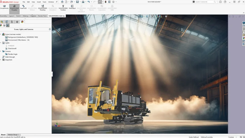 SOLIDWORKS Visualize інтегровано у SOLIDWORKS Design 2026